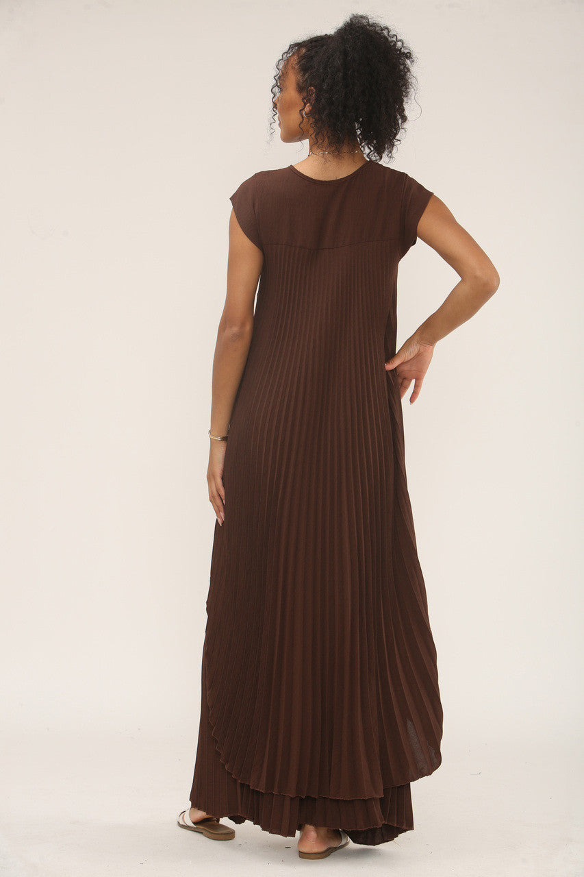 PLOOI CO-ORD SET TOP & WIDE-LEG BROEK - BRUIN