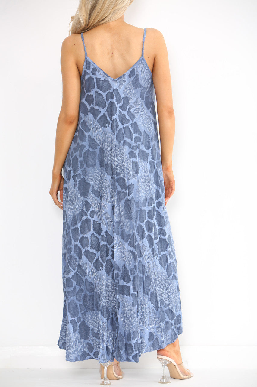 Dames Strappy Jurk met Abstracte Dierenprint van Denim