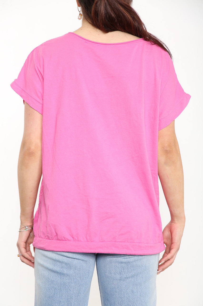HEART BURST GRAPHIC TOP CERISE
