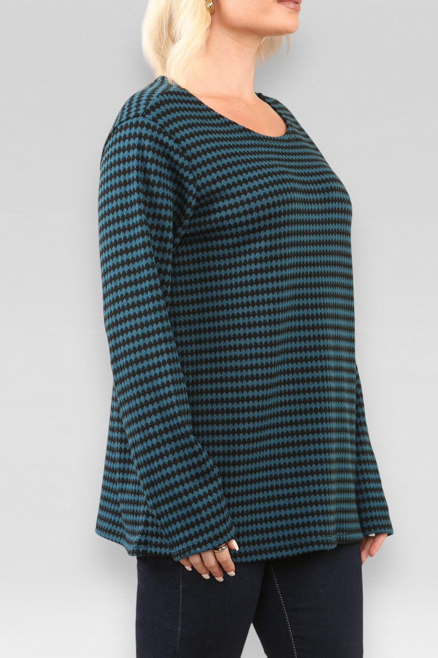 HONDENTAND PRINT TRUI TURQUOISE