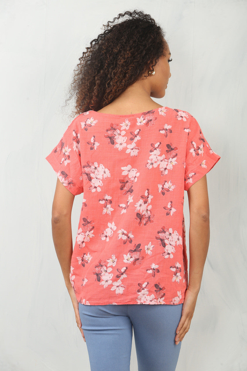 BLOSSOM PRINT TOP KORAAL