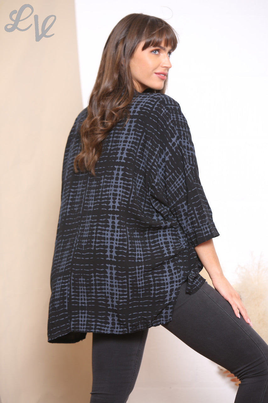 Ladies Snake Print Shirt Top Black