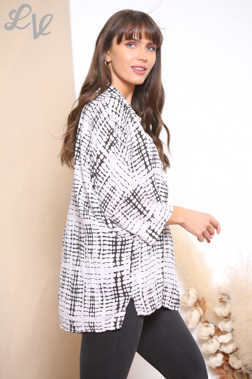 Dames shirt met slangenprint steen