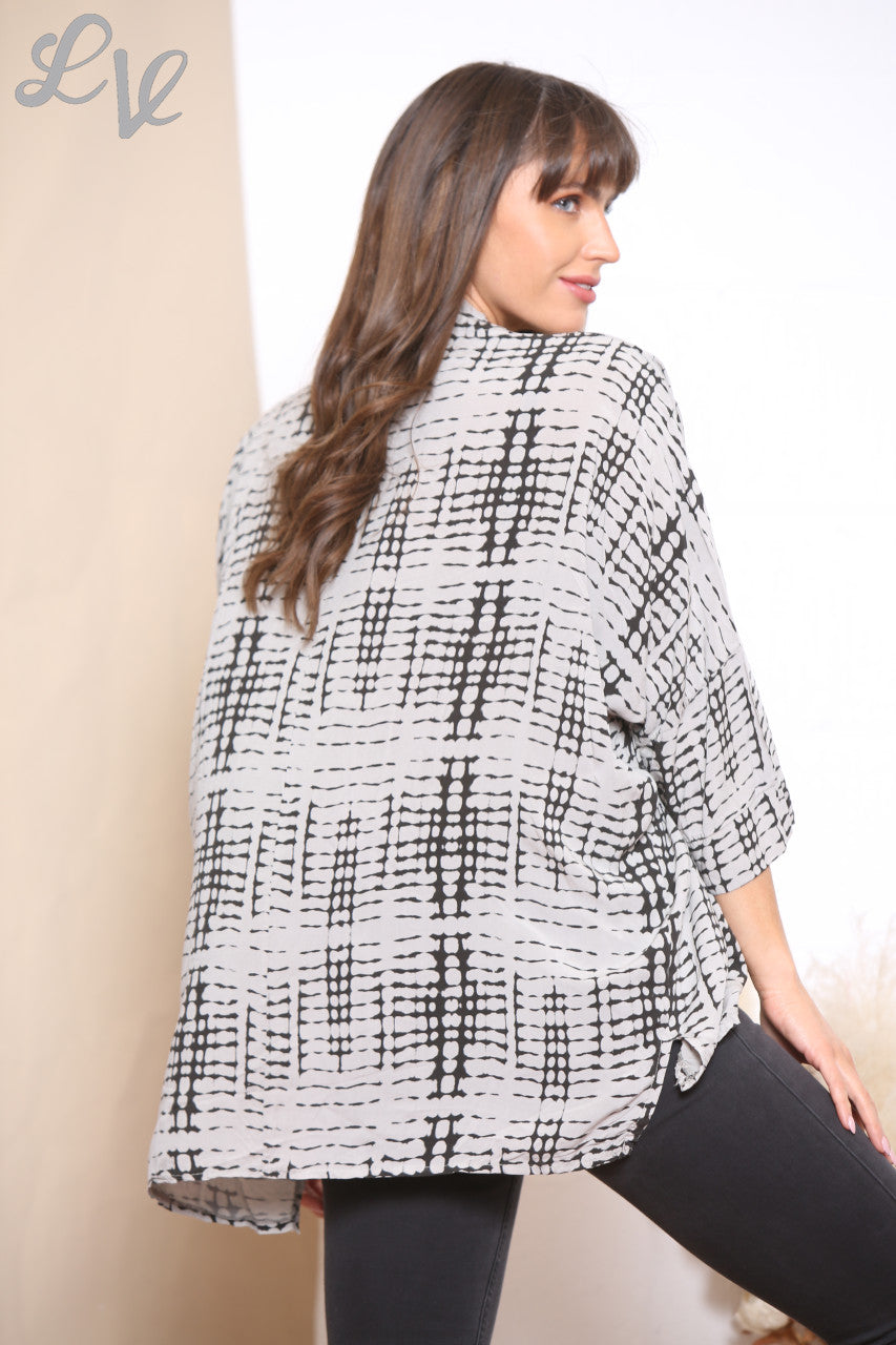 Ladies Snake Print Shirt Top Taupe