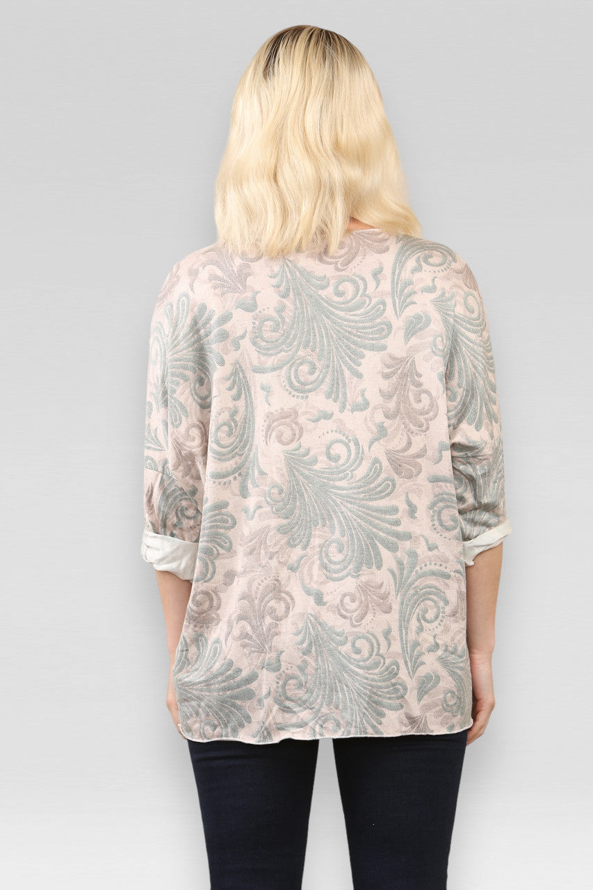 BAROKKE TRUI MET PRINT KHAKI