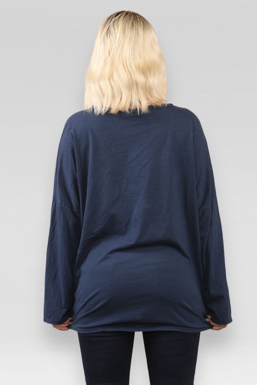 DIAMANTE STERREN TOP NAVY