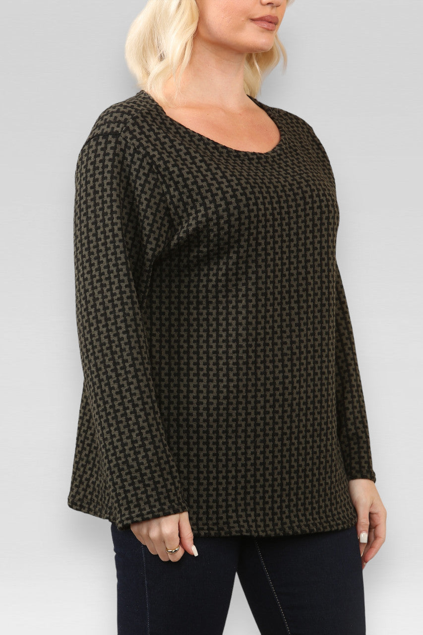 HONDENTAND PRINT TRUI KHAKI