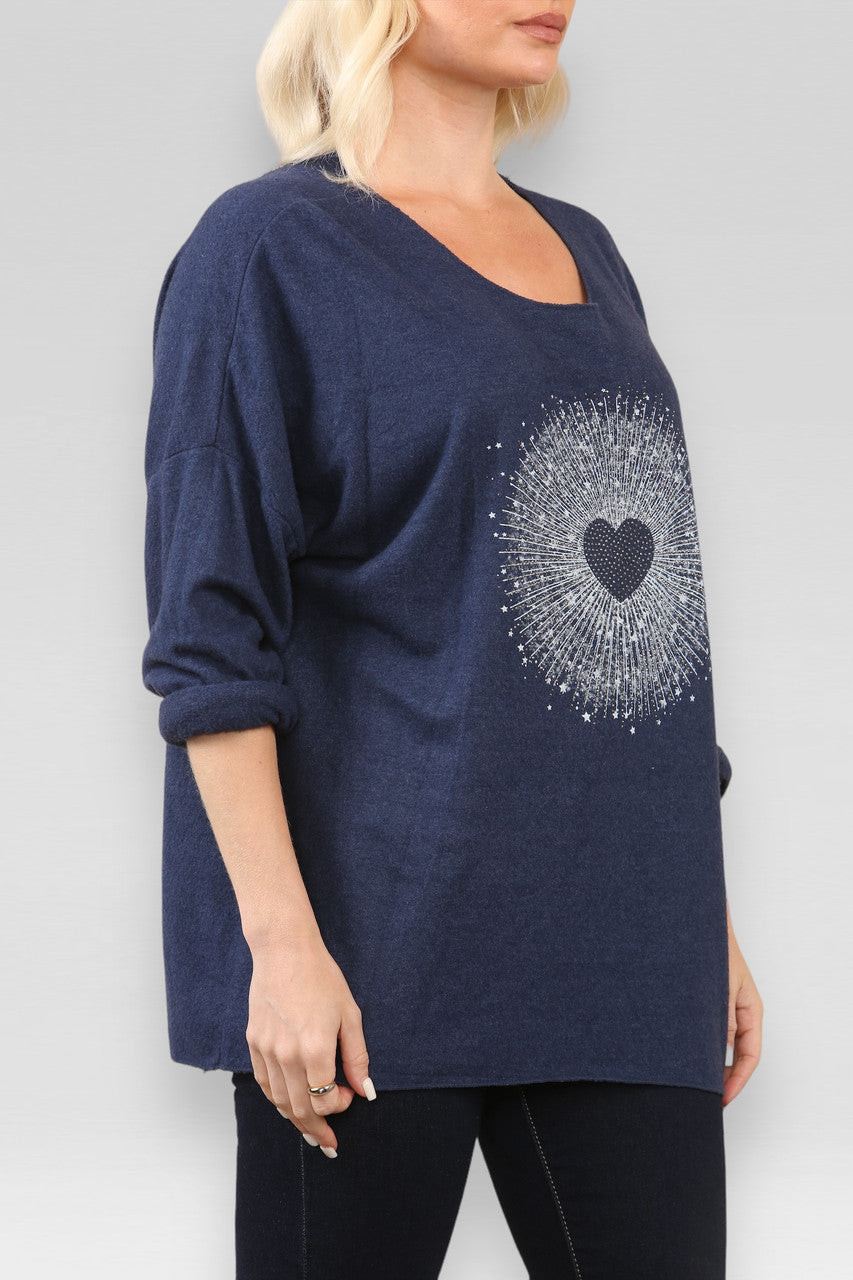HART BURST GRAPHIC TRUI NAVY