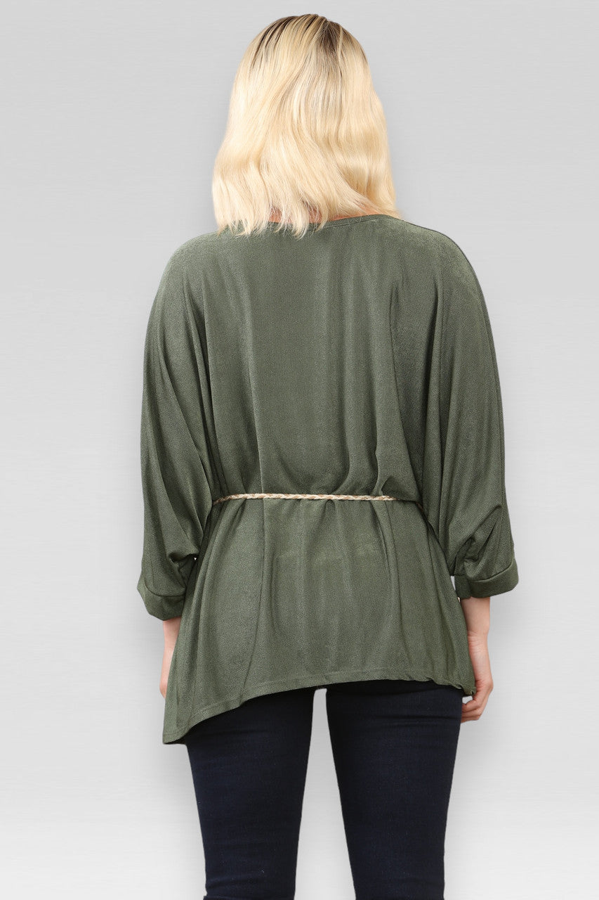KHARKI BATWINGTOP MET STROPDASRIEM/KETTING
