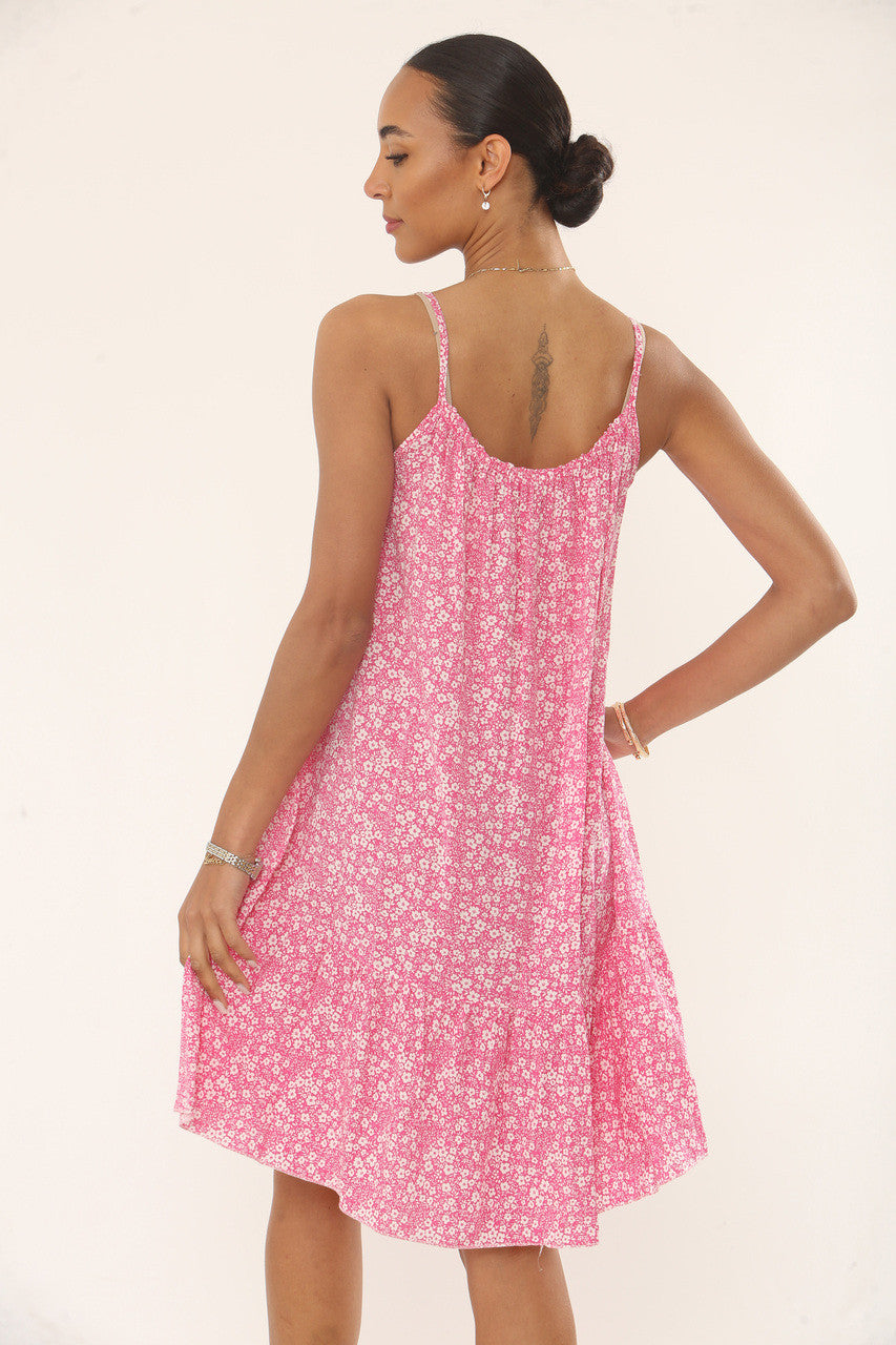 FLORALE ZOMERJURK MET SPAGHETTI BANDJES - FELROZE