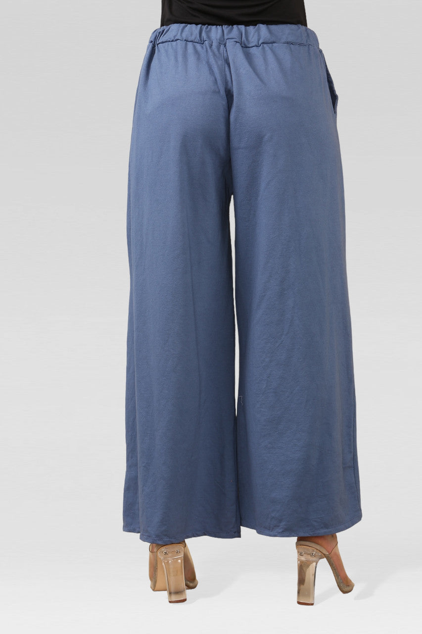 JOGGINGBROEK MET WIJDE PIJPEN VAN DENIM