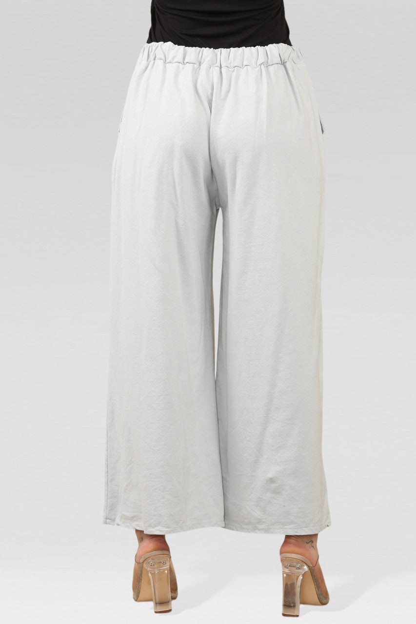 WIJDE JOGGINGBROEK ZILVER