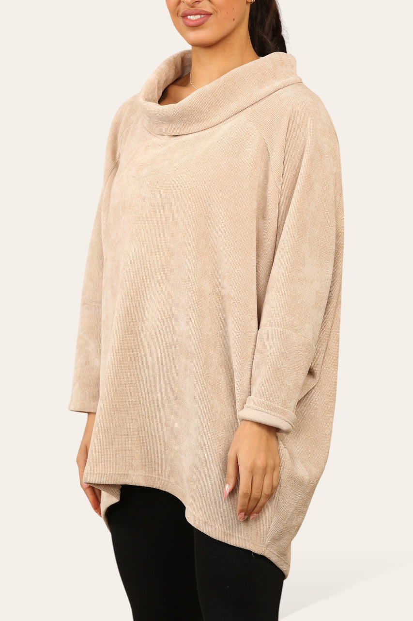 COURDRY COWL HALS TUNIEK TOP STEEN
