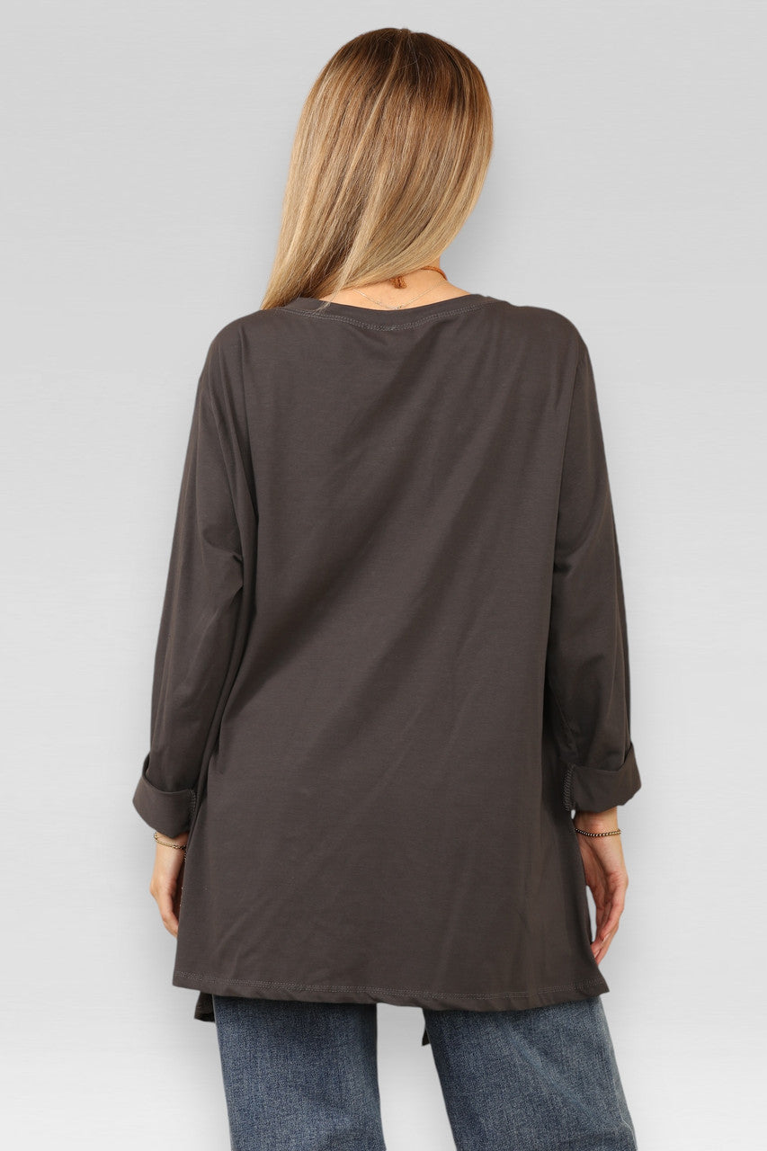 TOP MET UITGESNEDEN ZAKJE EN HALSBAND HOUTSKOOL