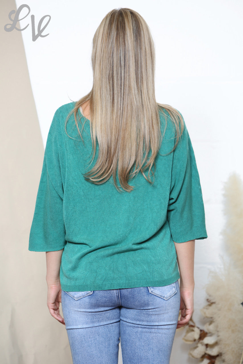 Dames gestreepte gebreide trui Groen