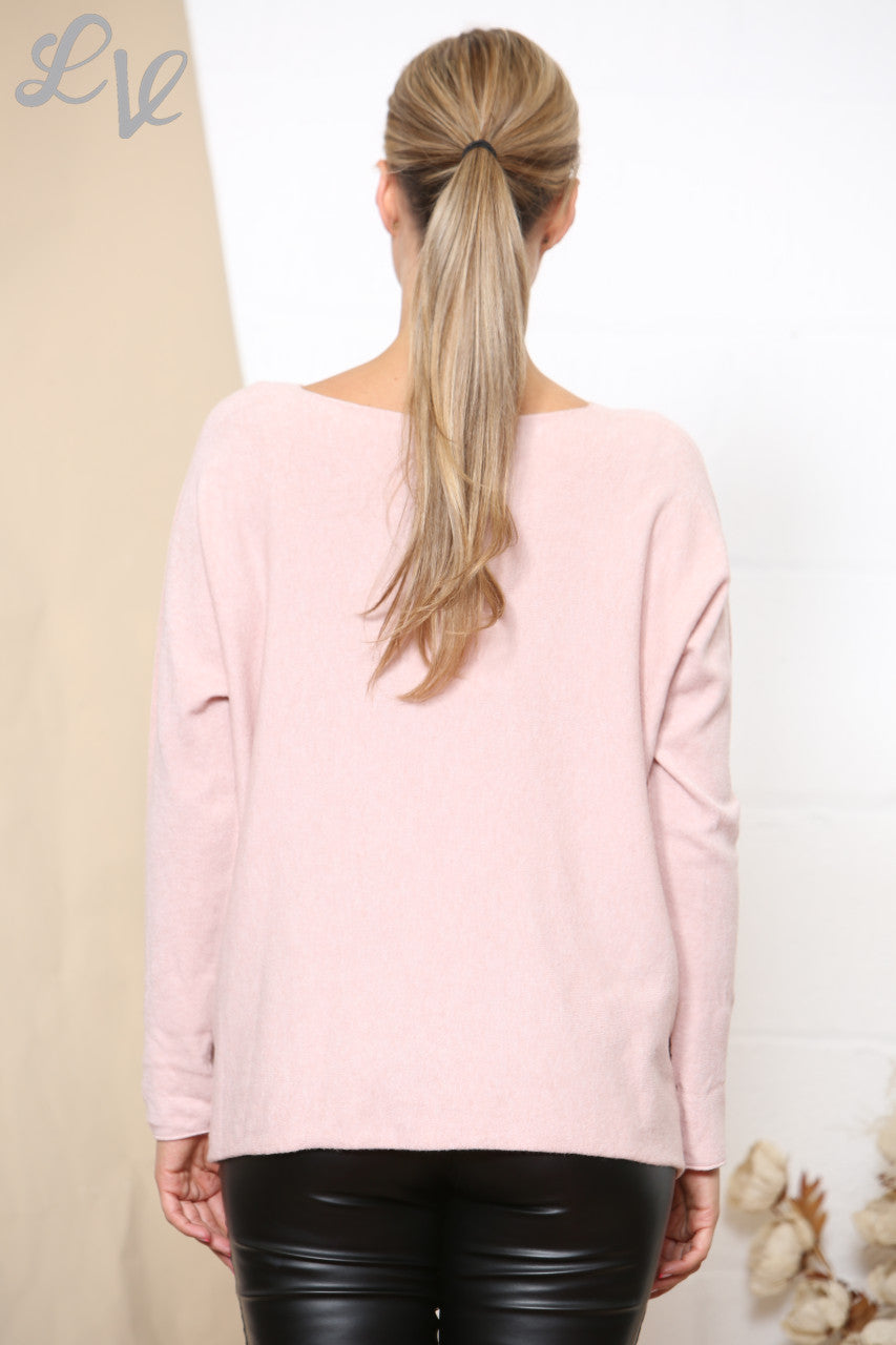Dames Trui met Goudfolie Vlinder en Kruldetail Stofroze