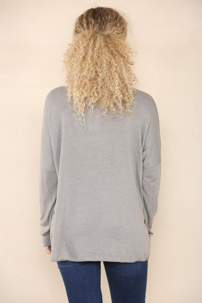 DIAMANTE FEATHER LOVE FINE KNIT JUMPER TAUPE