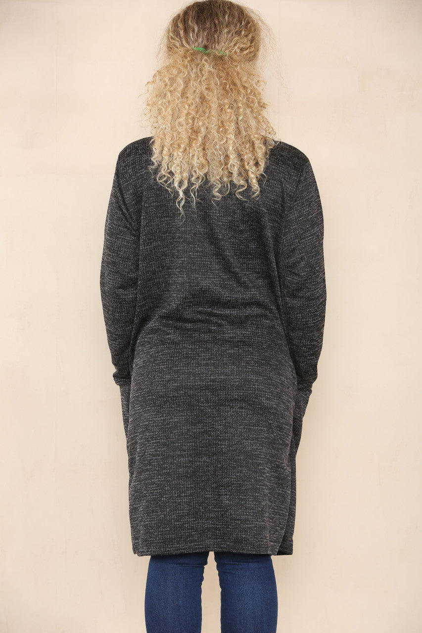 DOGTOOTH PRINT DRESS BLACK