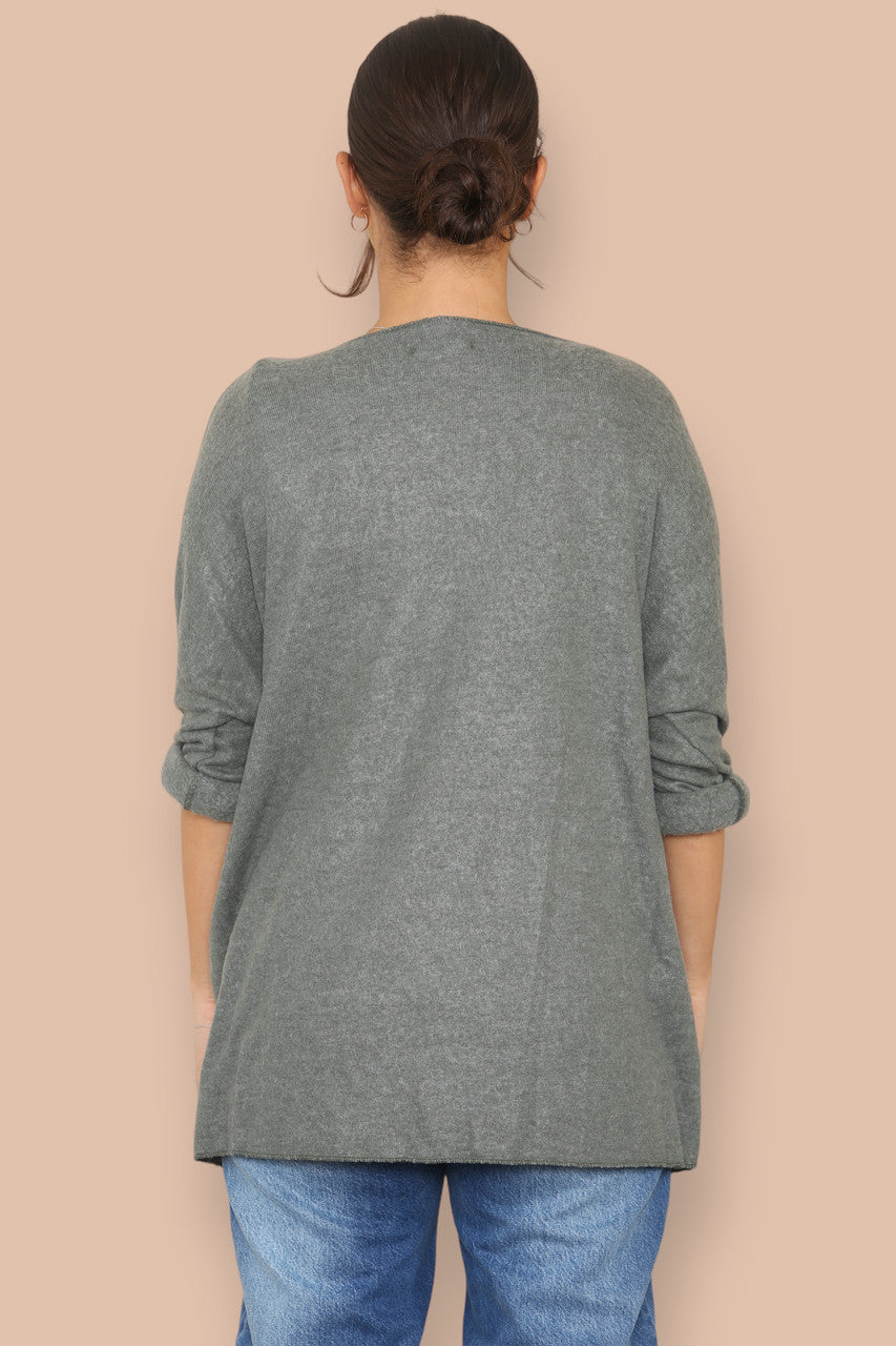 DIAMANTE VEER FIJNE TRUI KHAKI