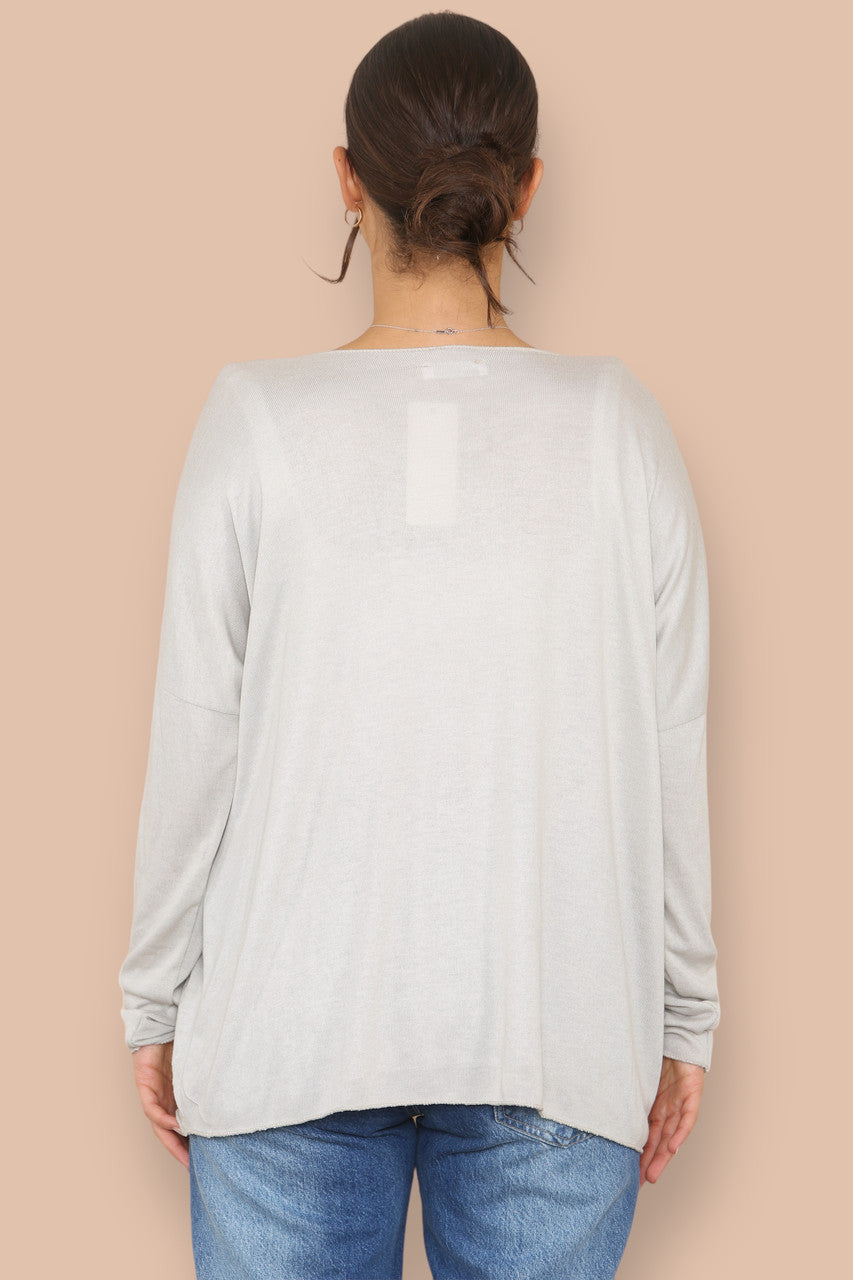 FOIL FLOWERS FINE KNIT JUMPER STONE