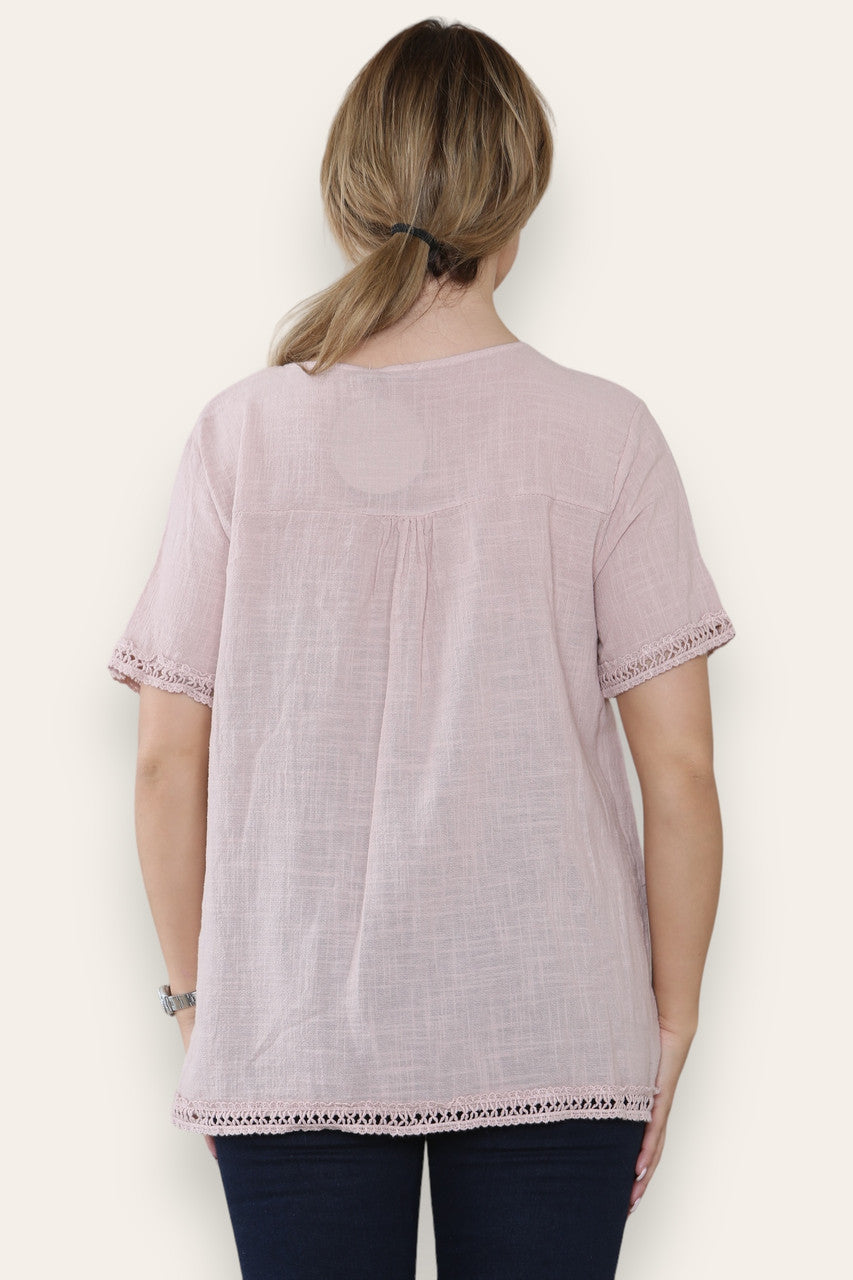 GEHAAKTE AFWERKING DETAIL TOP STOFROZE