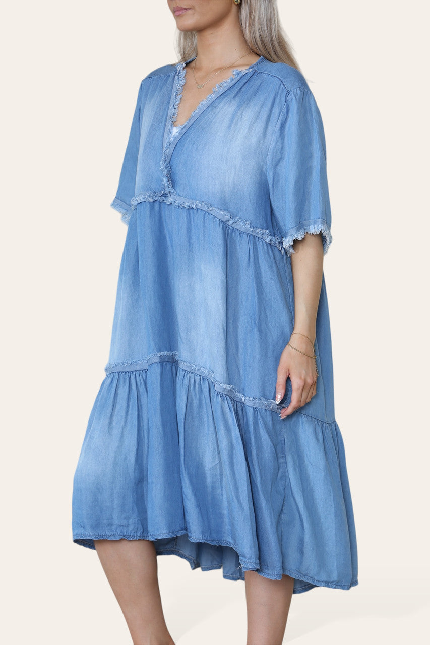 DENIM ONGEVERFDE STIKSELJURK