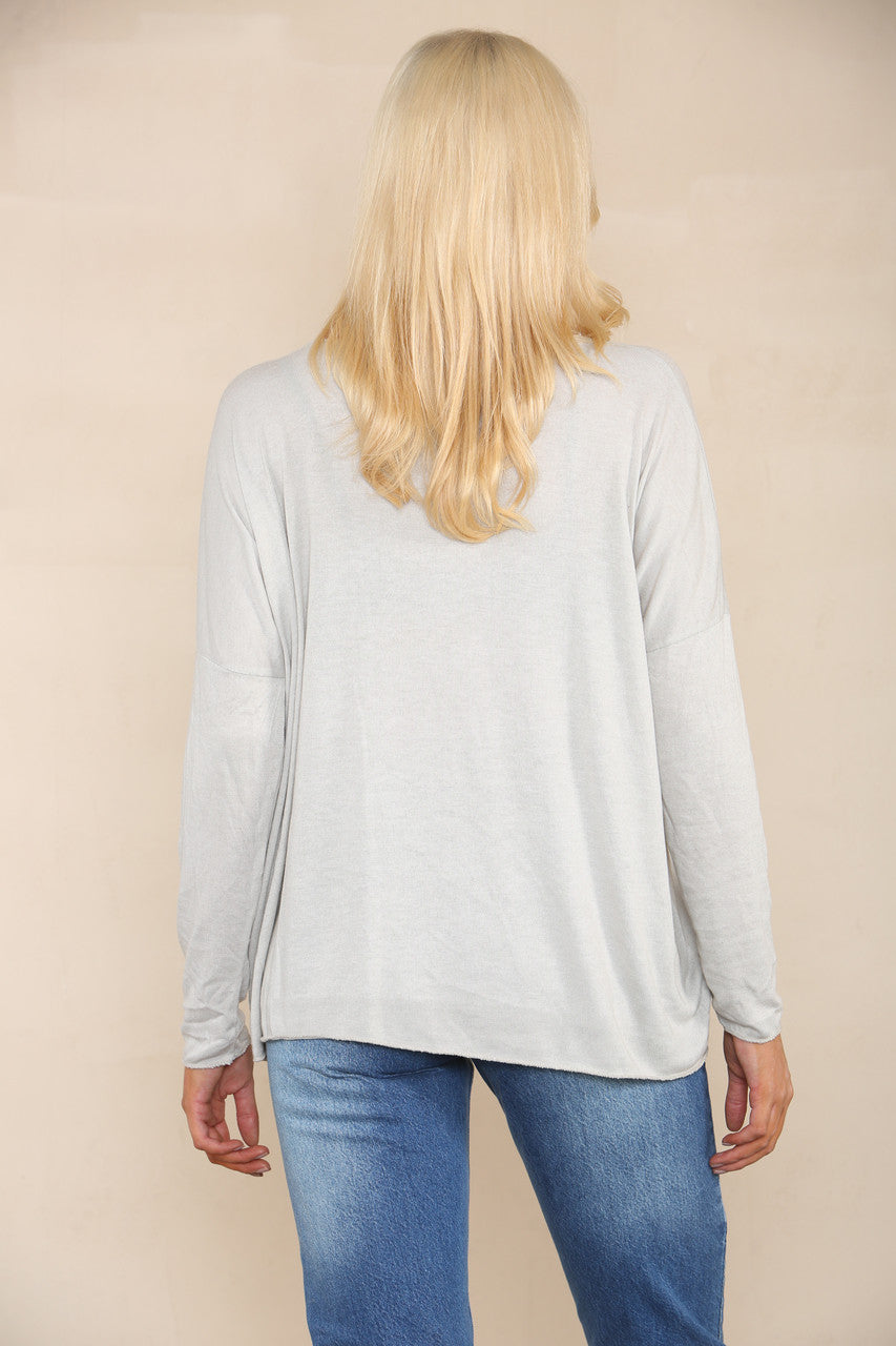 SEQUIN HEARTS FINE KNIT JUMPER STONE