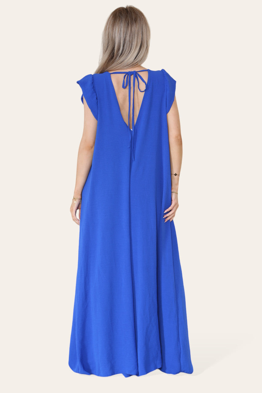 TIE BACK MAXI JUMPSUIT KONINGSBLAUW