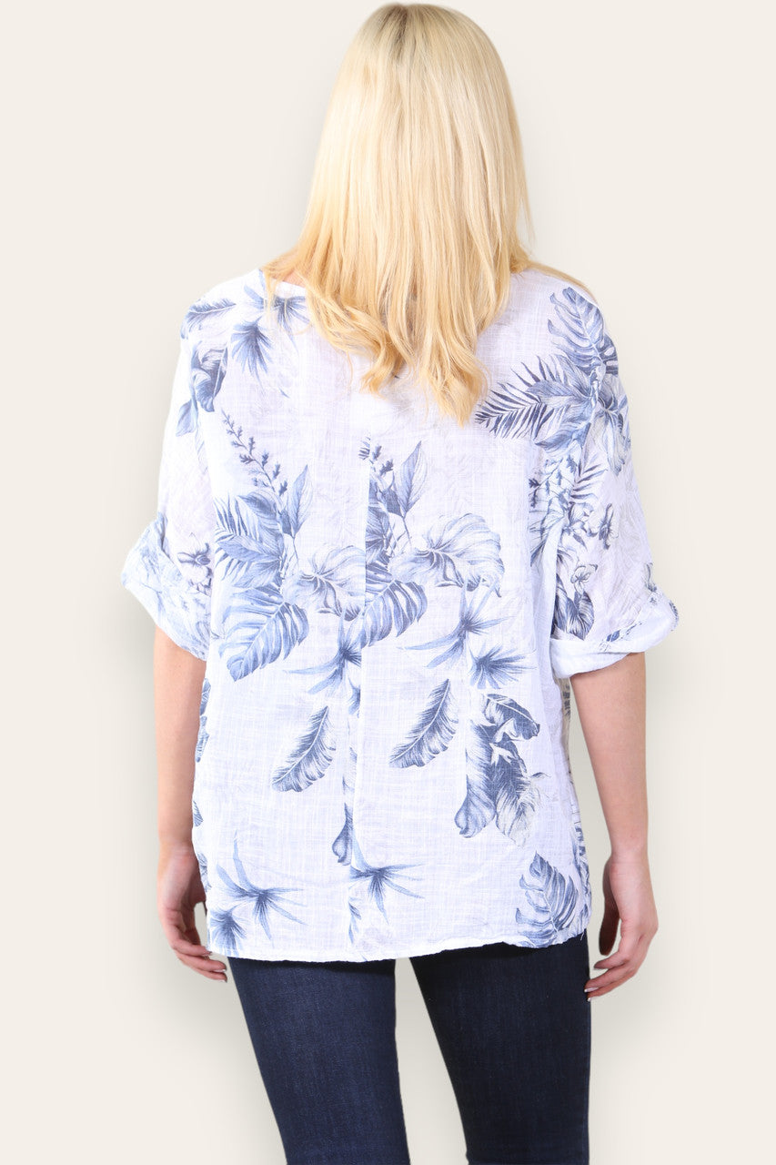 BLADMIX PRINT TOP - WIT