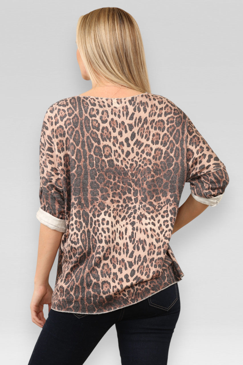 CHEETAH DIERENPRINT TRUI STEEN