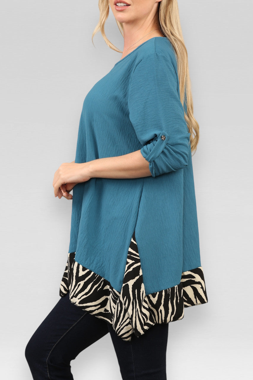 ZEBRAPOOTJE BLOUSE GROENBLAUW