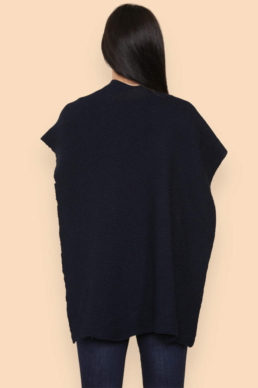SOFT KNITTED SHAWL NAVY