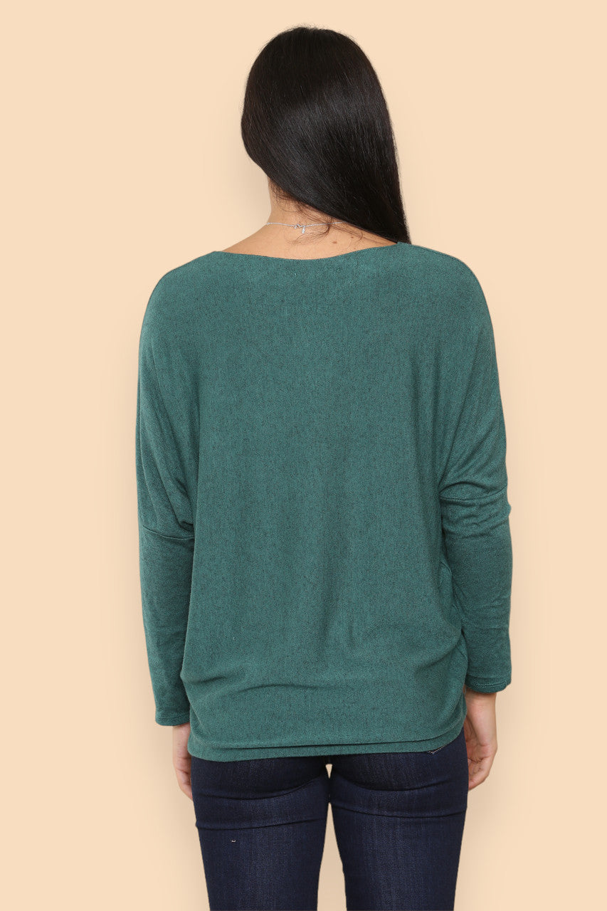 SPARKLE GLITTER STAR KNITTED JUMPER GREEN