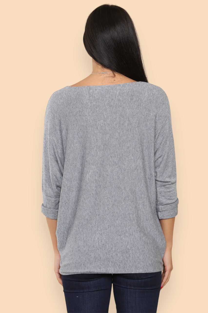 SPARKLE GLITTER STAR KNITTED JUMPER GREY
