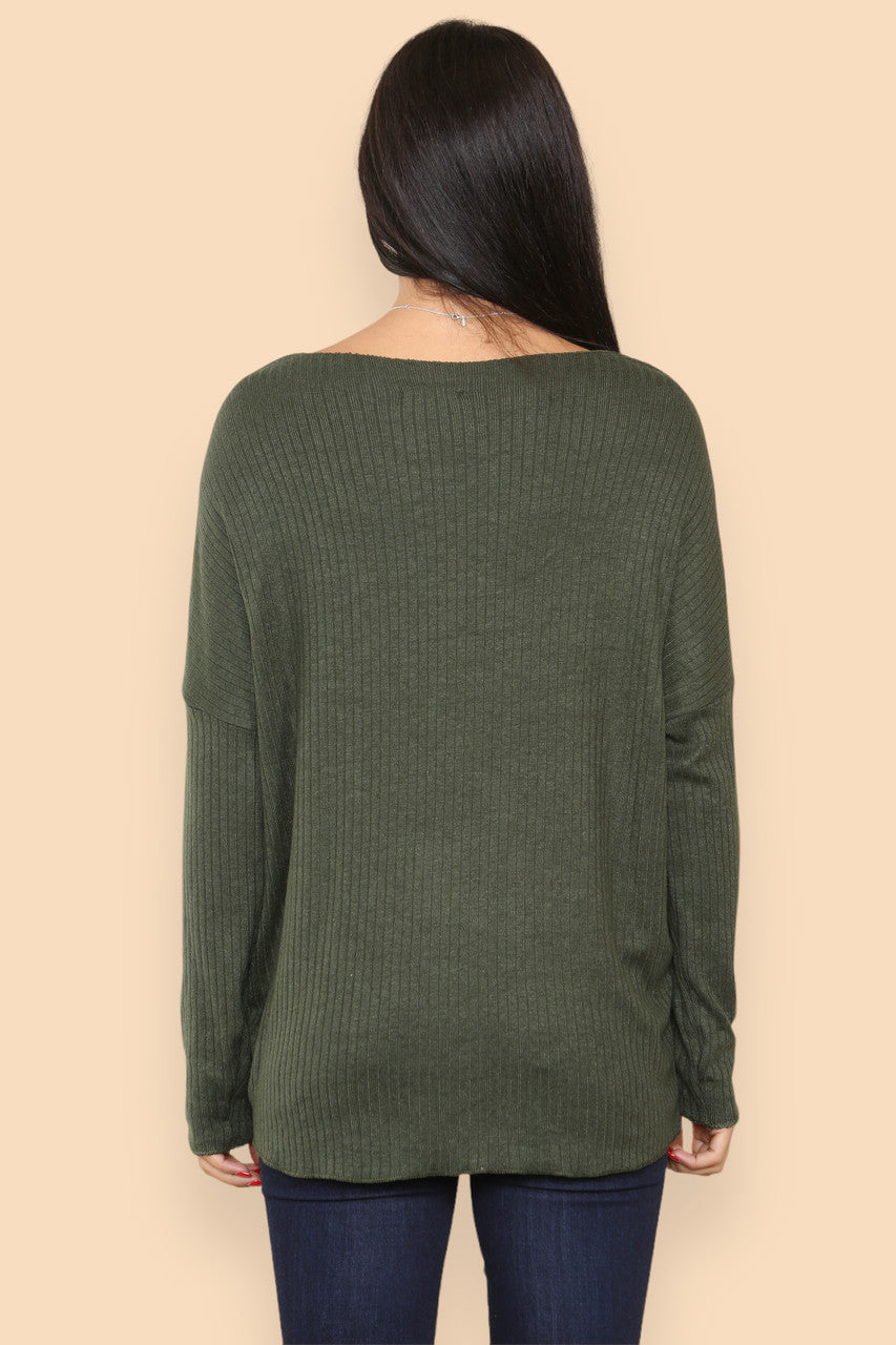 RIB JUMPER TOP KHAKI