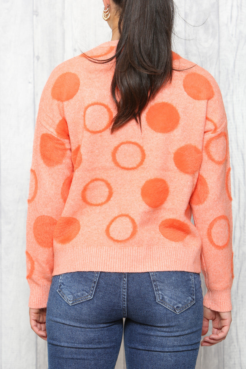 Ladies Circles Bedrukte Trui Oranje