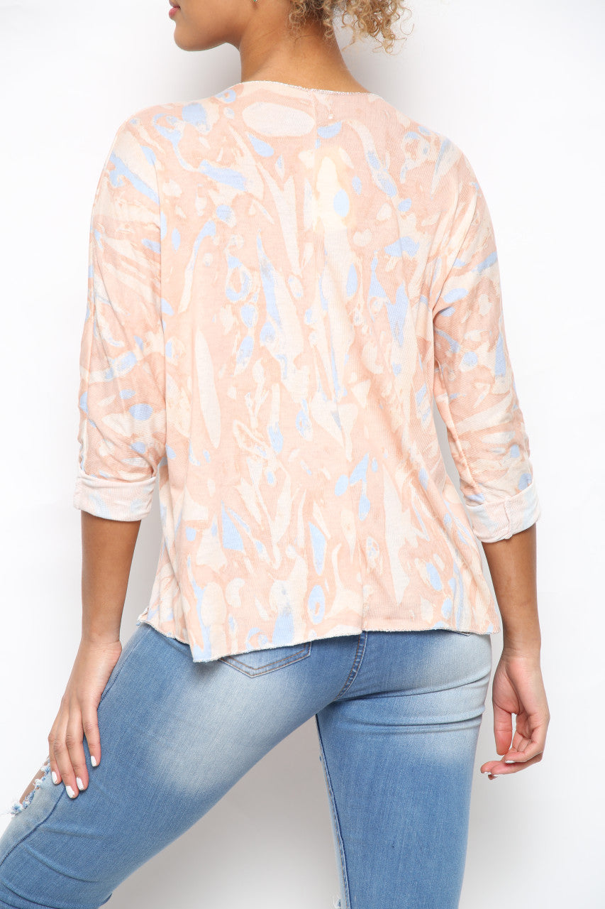 Ladies Watercolour Paint Print Top Stone