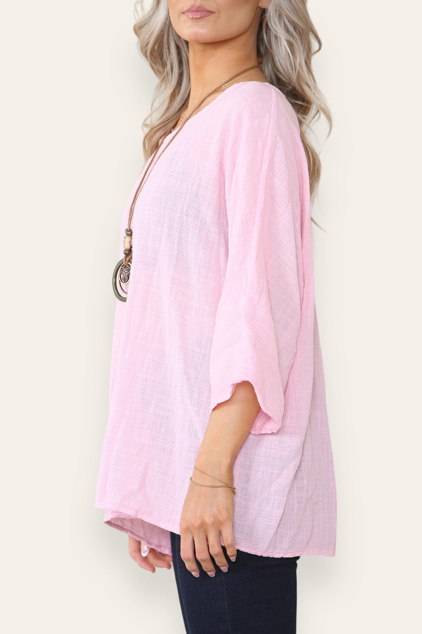 EFFEN RECHTE TOP ROZE