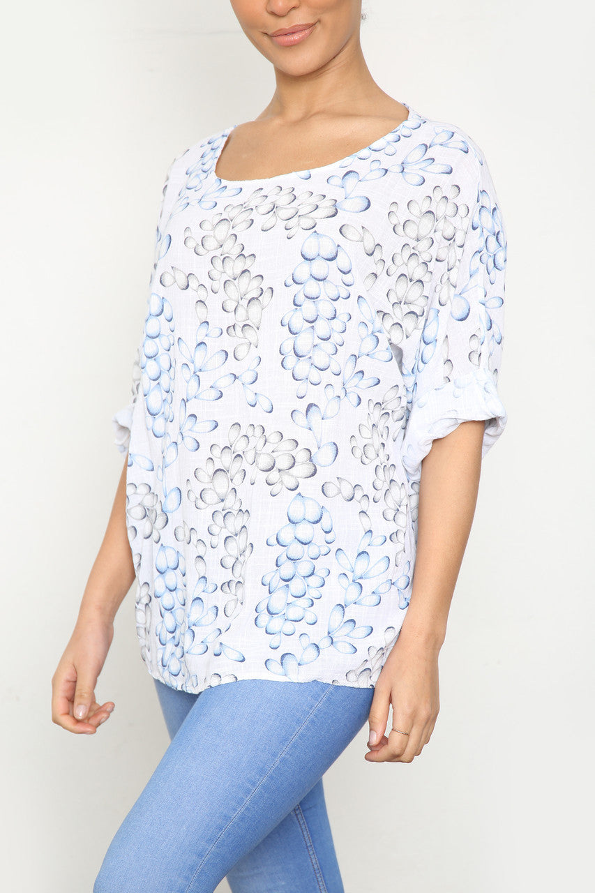 Dames Bubble Print Top Wit