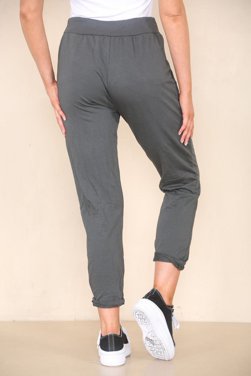 PLAIN JOGGING PANTS CHARCOAL
