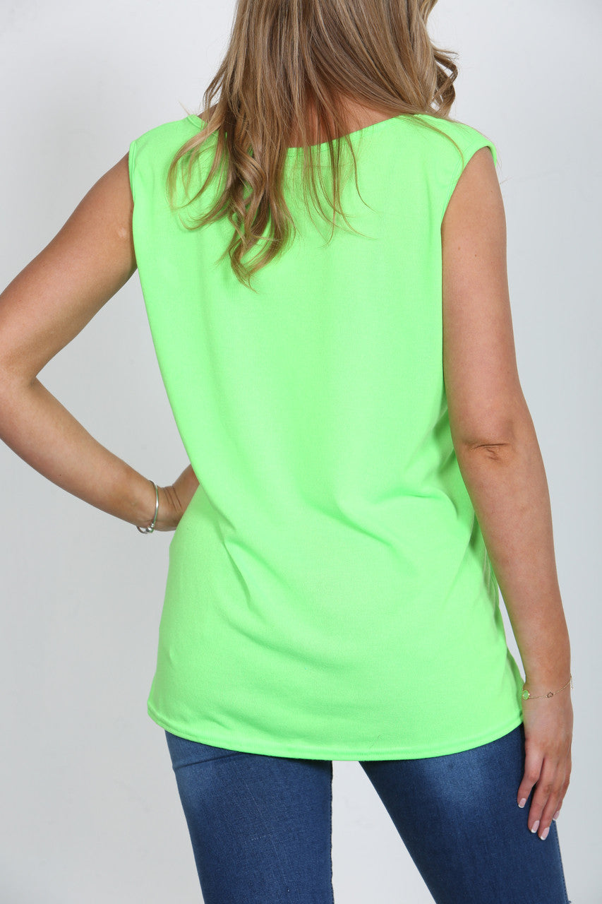 Ladies Plain Vest Top Lime