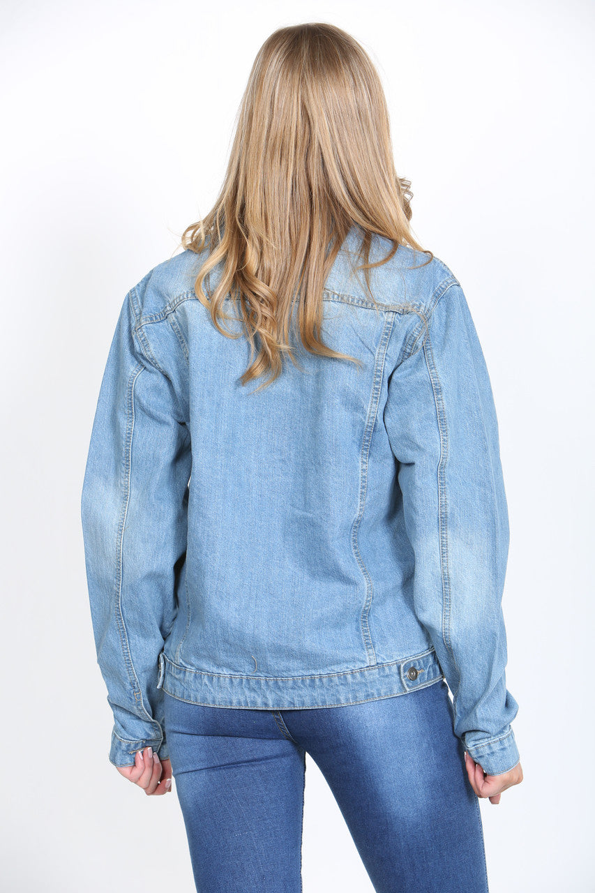 Ladies Denim Jacket Light Blue