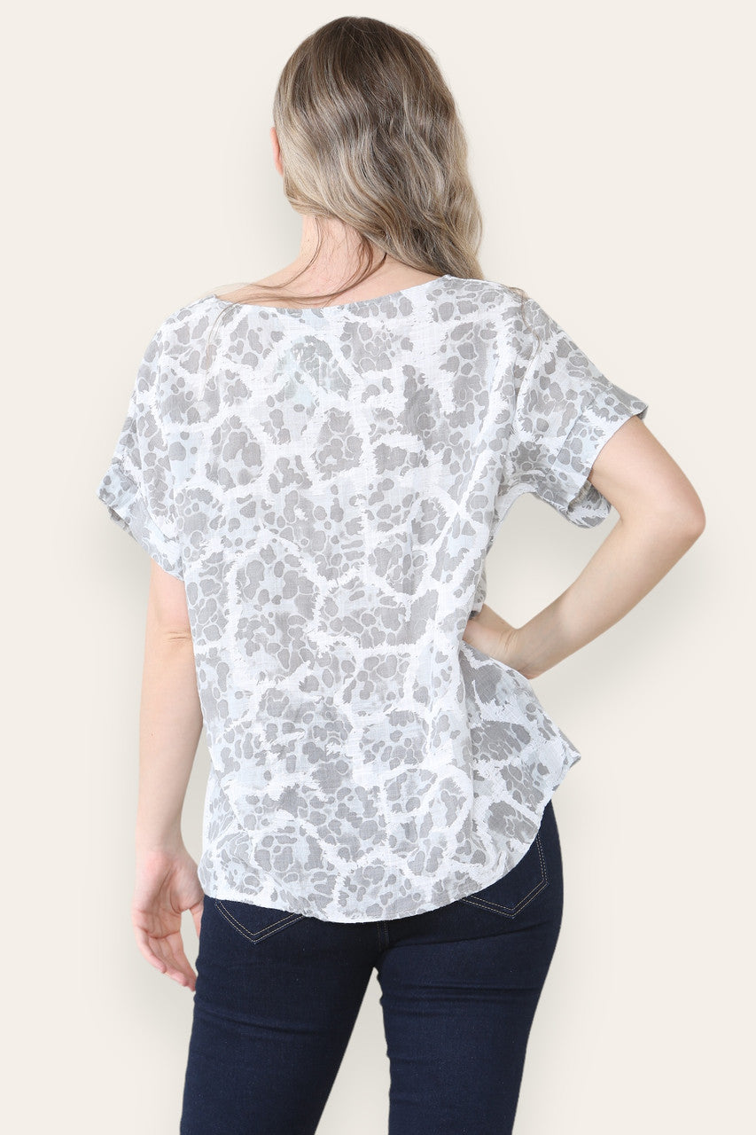 DIERENPRINT TOP ZILVER