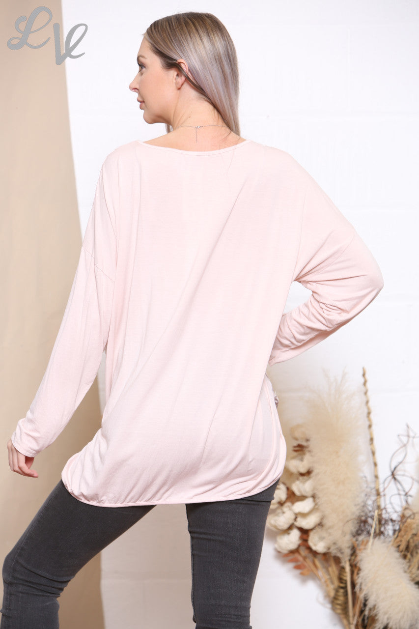 Dames Art Deco Print Oudroze Top