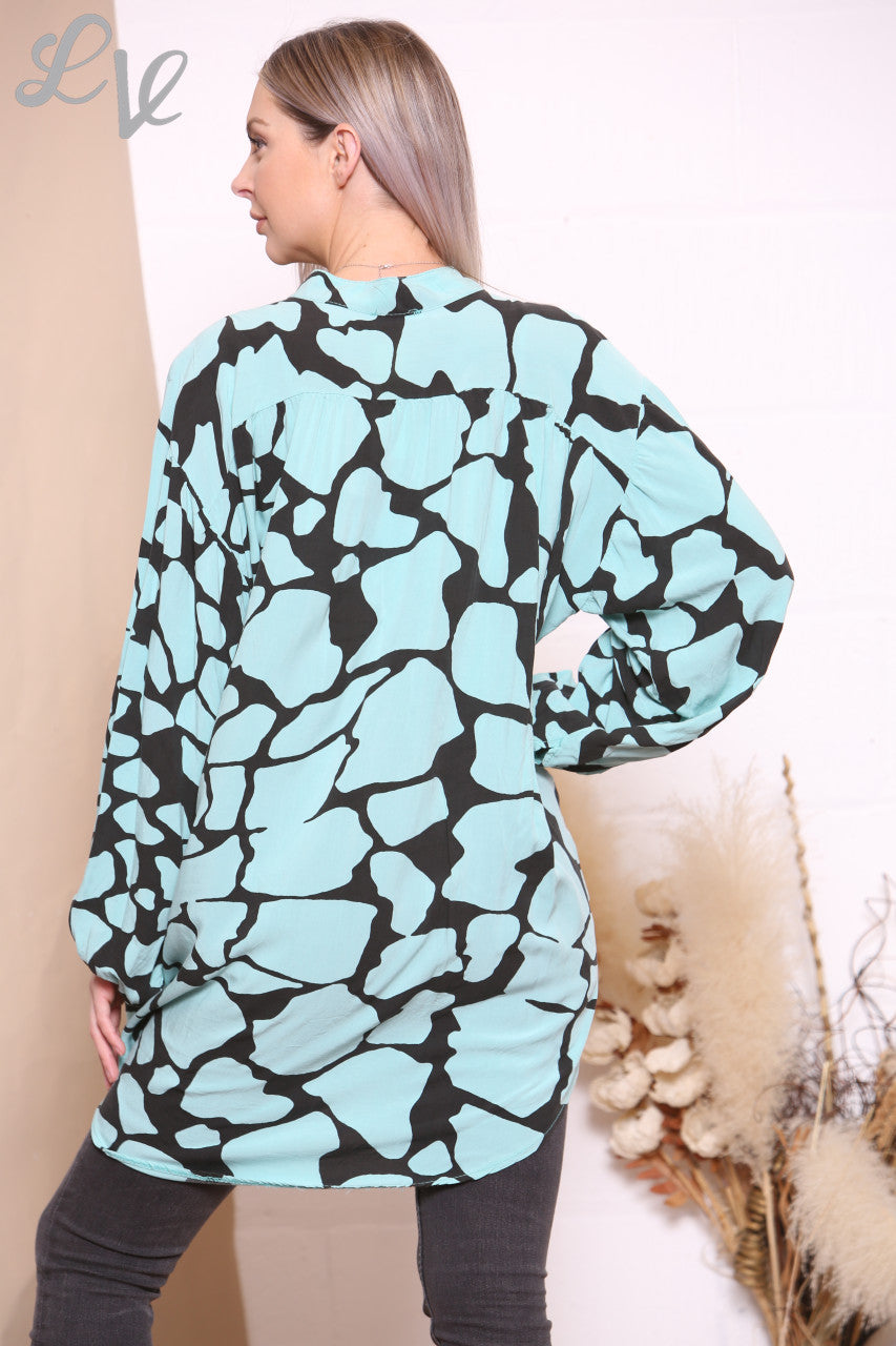 Ladies Giraffe Print Shirt Top Tiffany