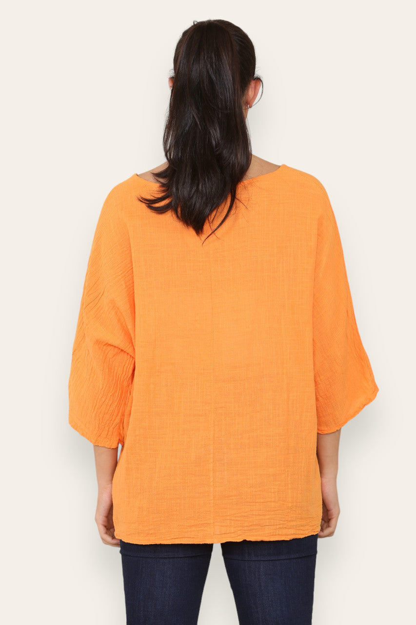 BALLOON HEART SEQUIN TOP ORANGE