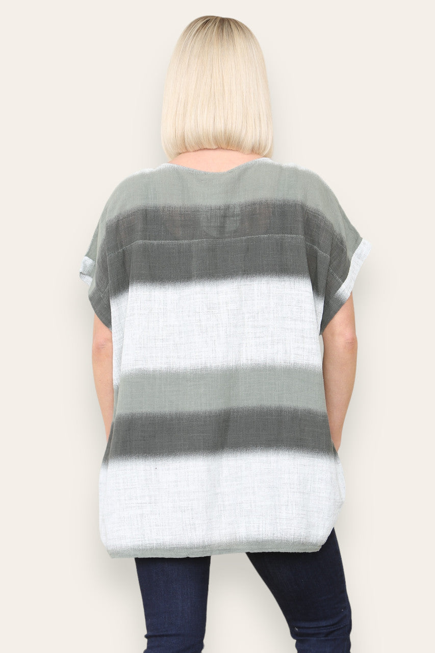 OMBRE PRINT TOP KAKI
