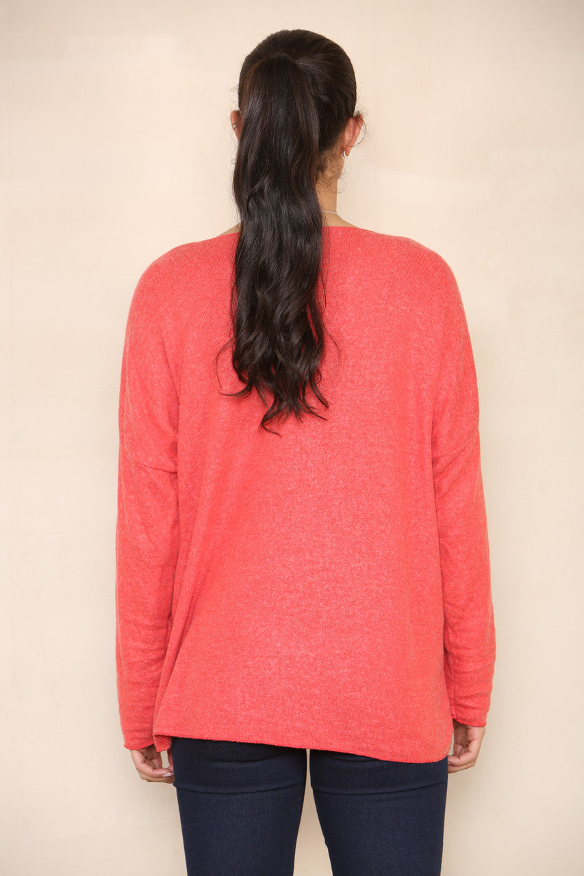 FOIL FEATHERS FINE KNIT JUMPER RED