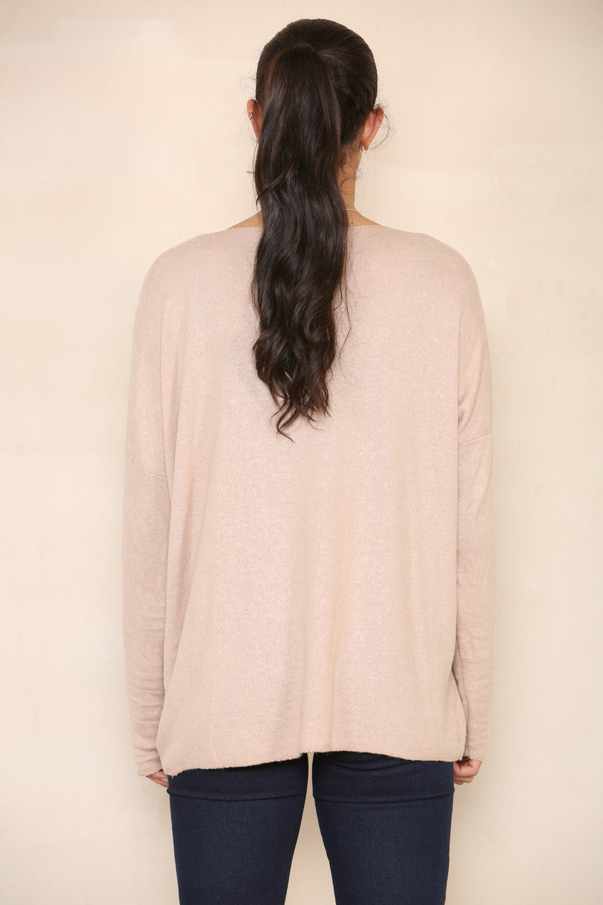 FOIL FEATHERS FINE KNIT JUMPER TAN