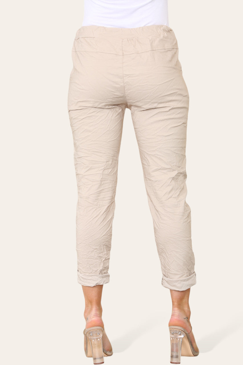FLORAL PATCHWORK MAGIC TROUSERS STONE